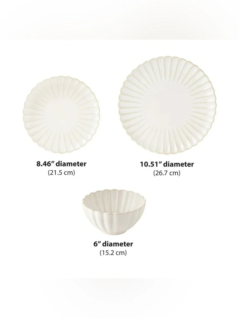 THE PIONEER WOMAN NWT 1z-piece scalloped stoneware Dinnerware Set -Cream